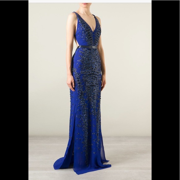 Roberto Cavalli Dresses & Skirts - Roberto Cavalli Navy Blue Sequin Evening Gown